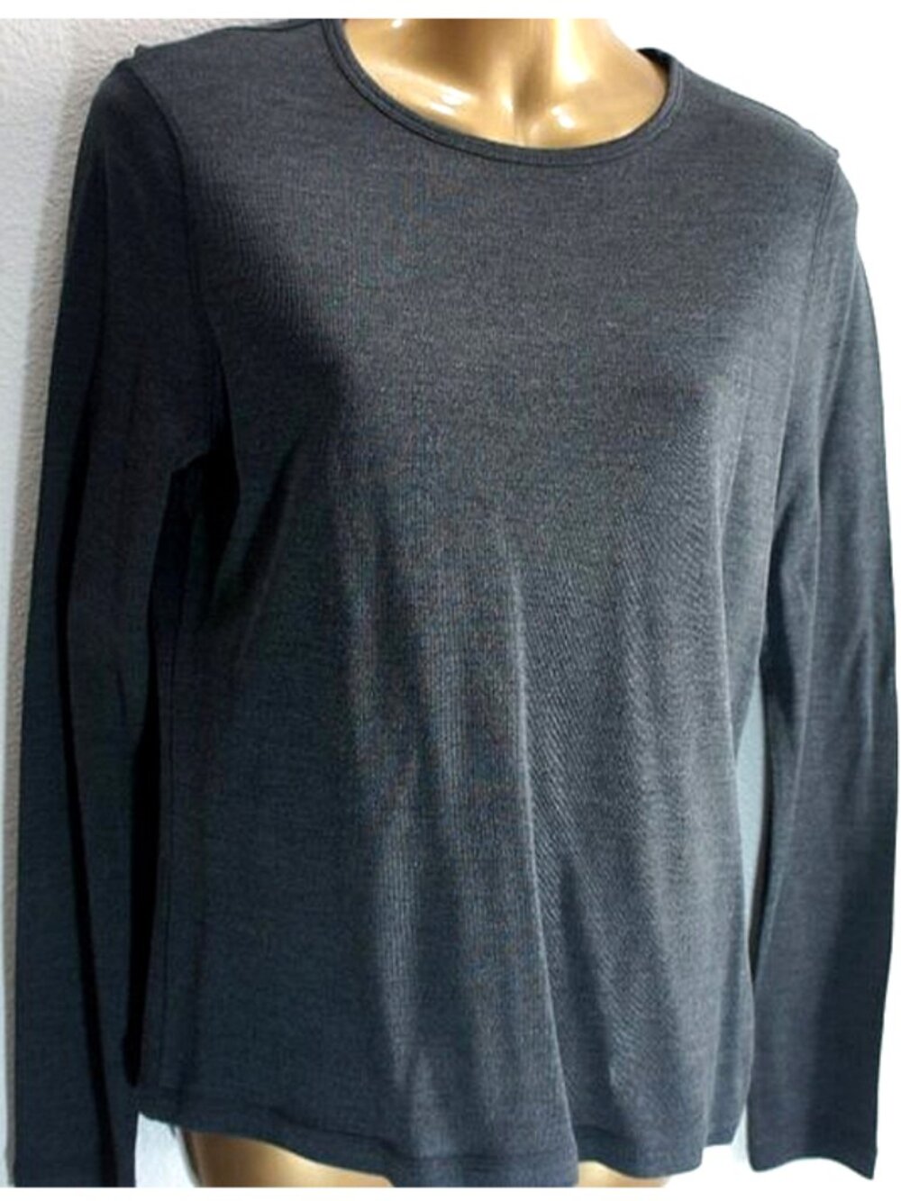 Lauren Ralph Lauren Gray Silk Basic Top size M NWT